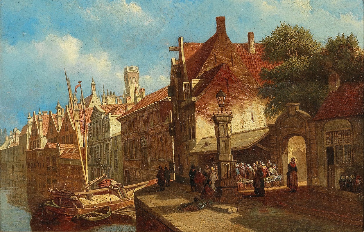 François Edouard Bertin - Small Vegetable Market in Rheims