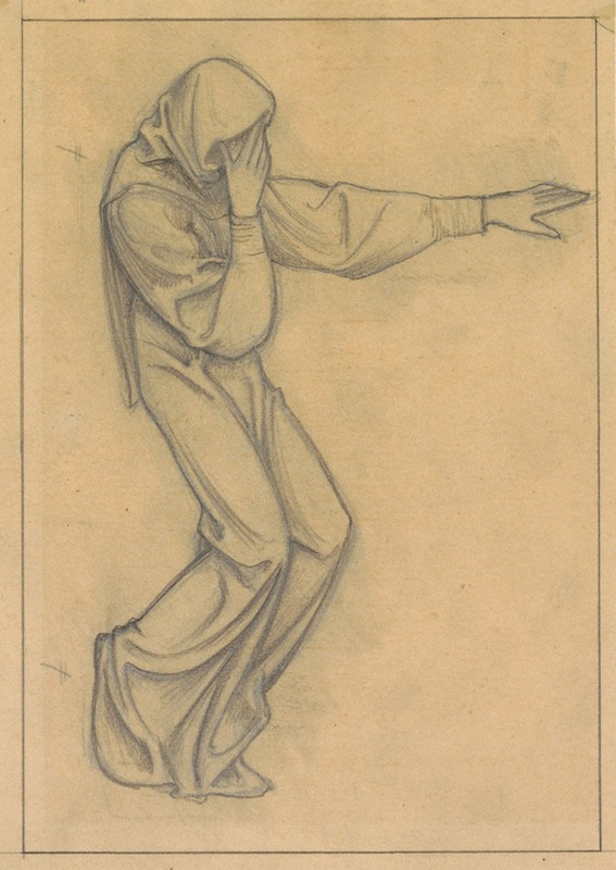 Antoon Derkinderen - Ontwerp voor wandschildering in de Beurs van Berlage; staande figuur, wijzend naar rechts