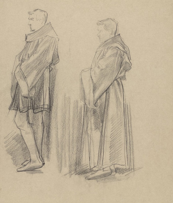 Antoon Derkinderen - Voorstudie voor de Eerste Bossche Wand; twee studies van een monnik