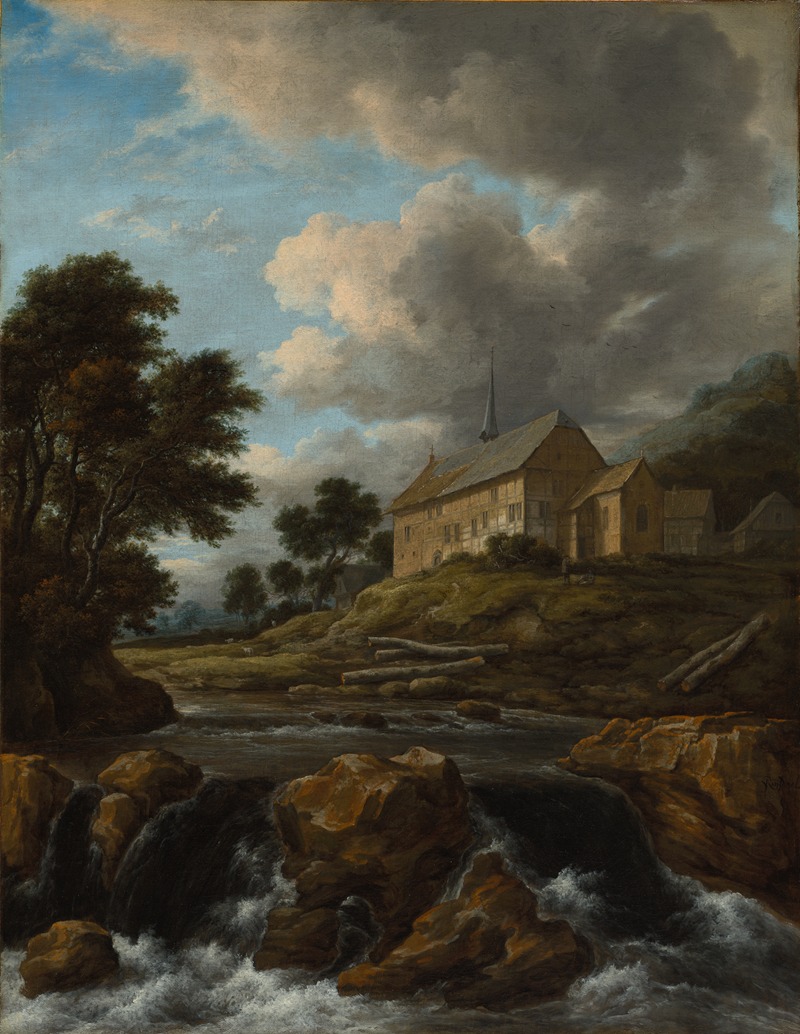 Jacob van Ruisdael - Landscape with a Church by a Torrent