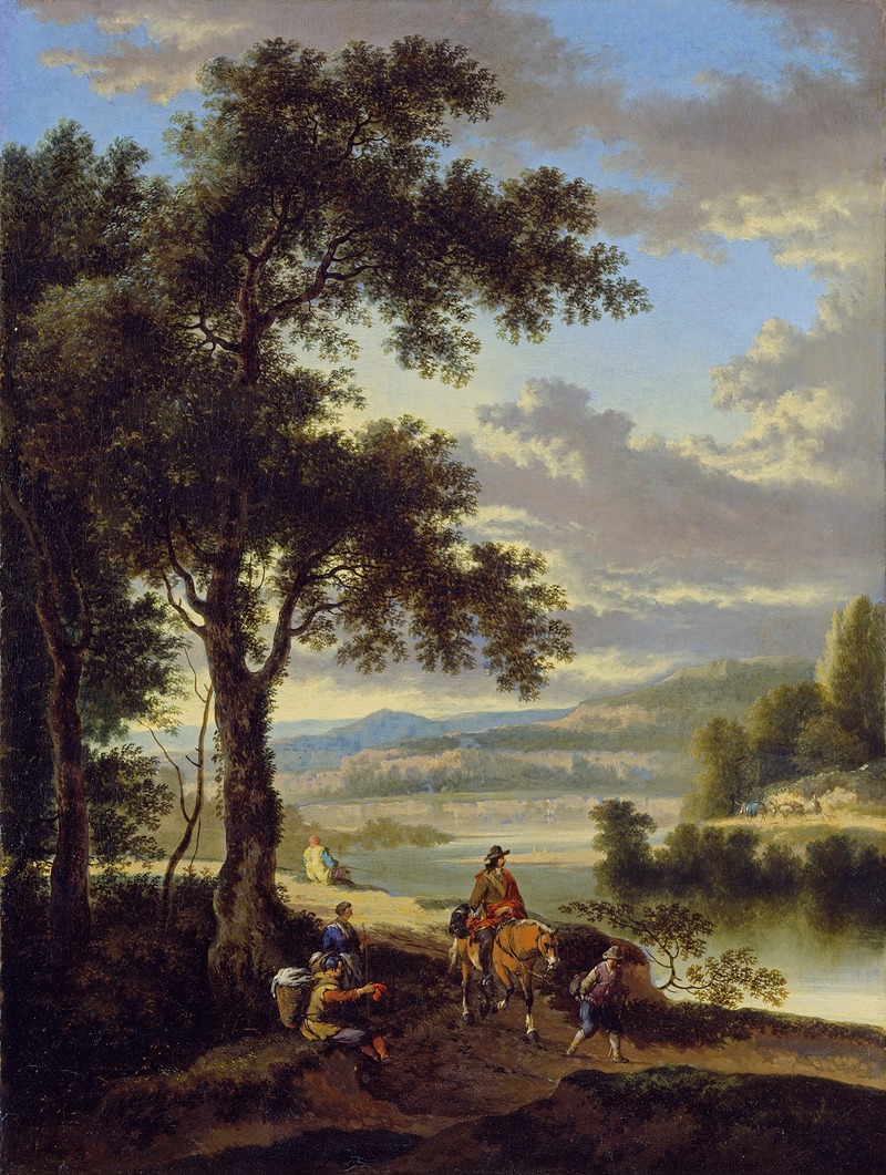 Jan Hackaert - The Wooded Banks of a River