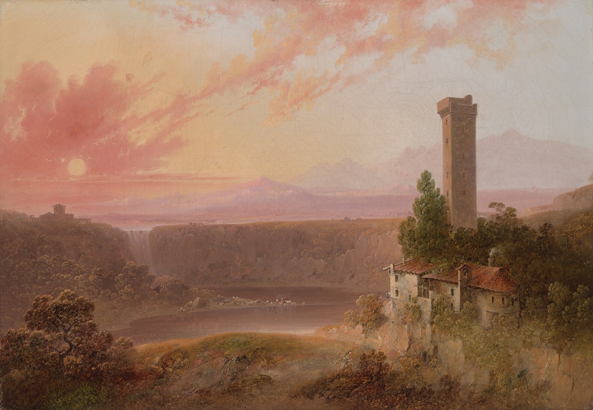 Joshua Shaw - View of Lake Nemi at Sunset