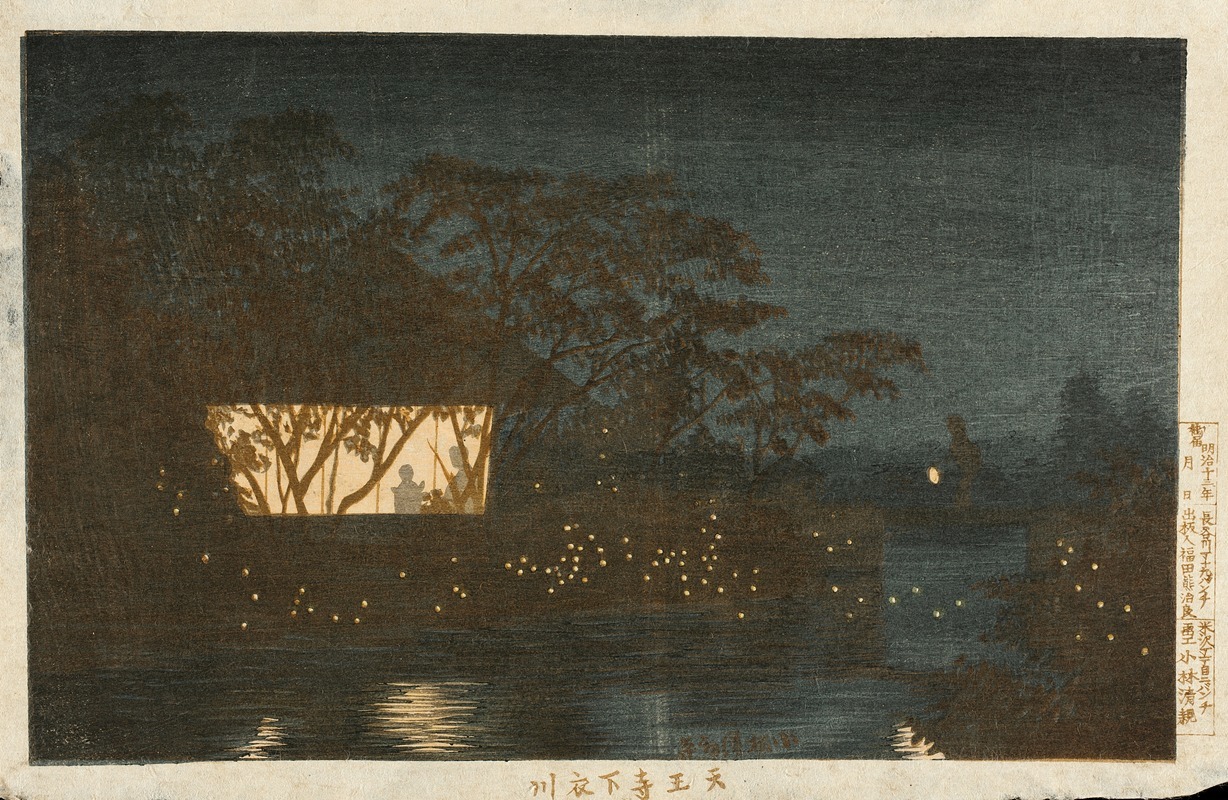 Kobayashi Kiyochika - Koromo River below the Temple Tennōji
