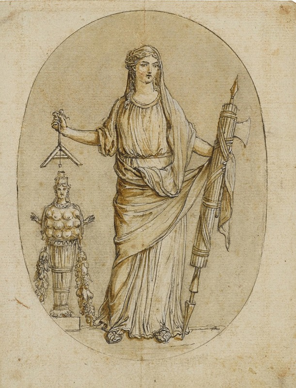 Claude Louis Desrais - A female allegory, possibly Abundance