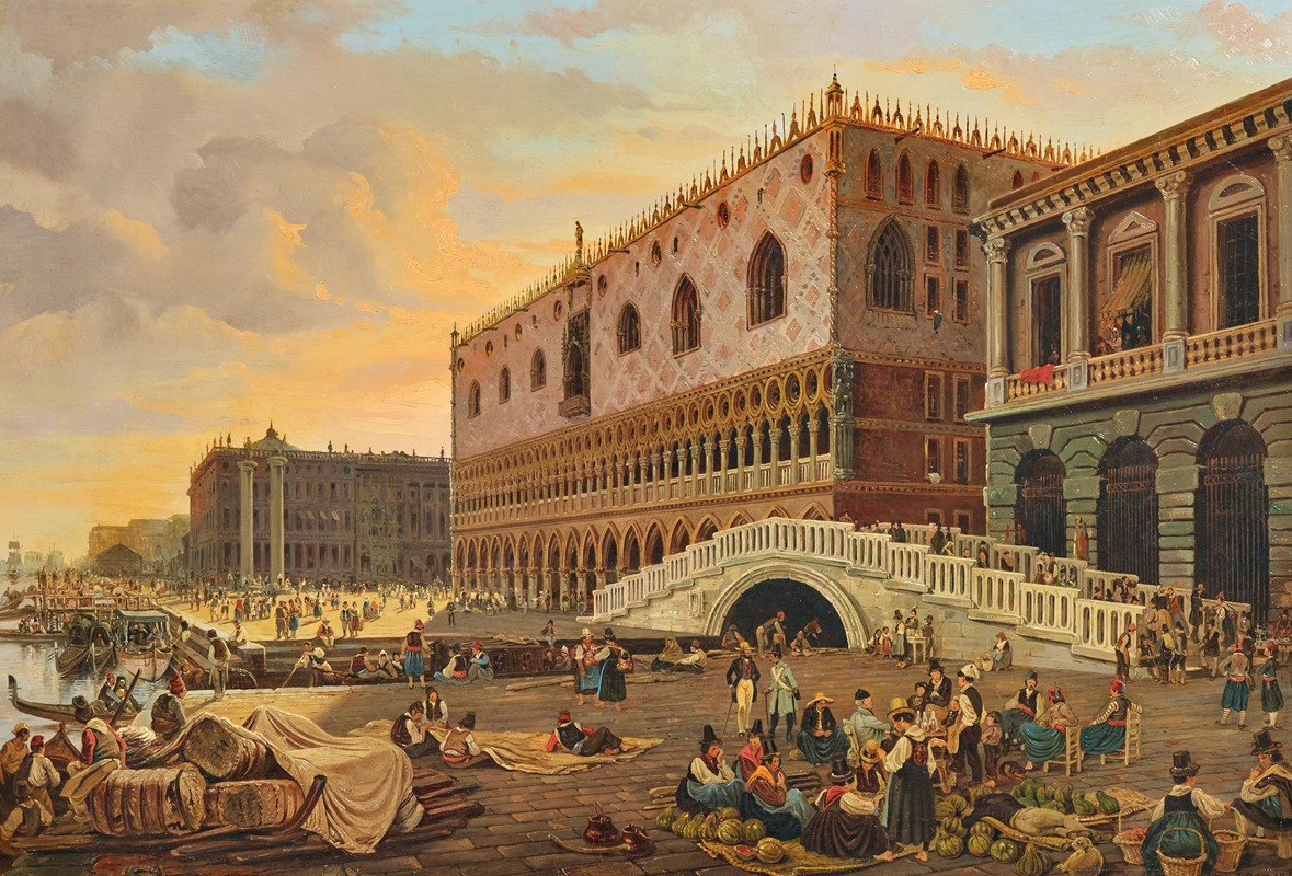 Pieter van Loon - Venice, Ponte della Paglia with the Doge’s Palace