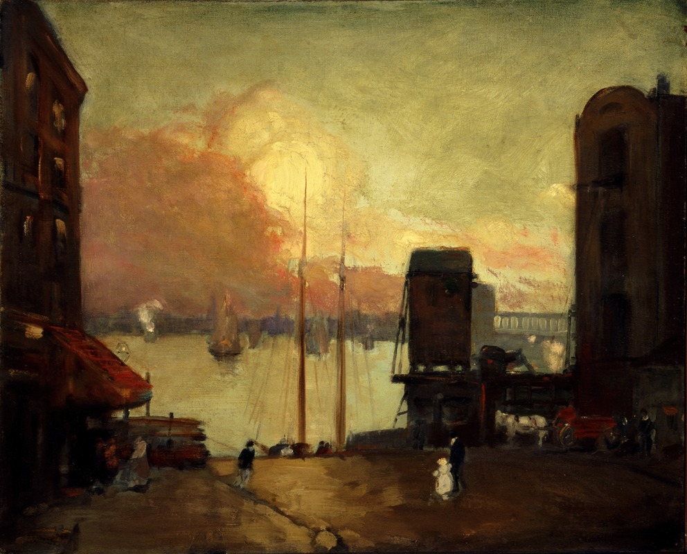 Robert Henri - Cumulus Clouds, East River