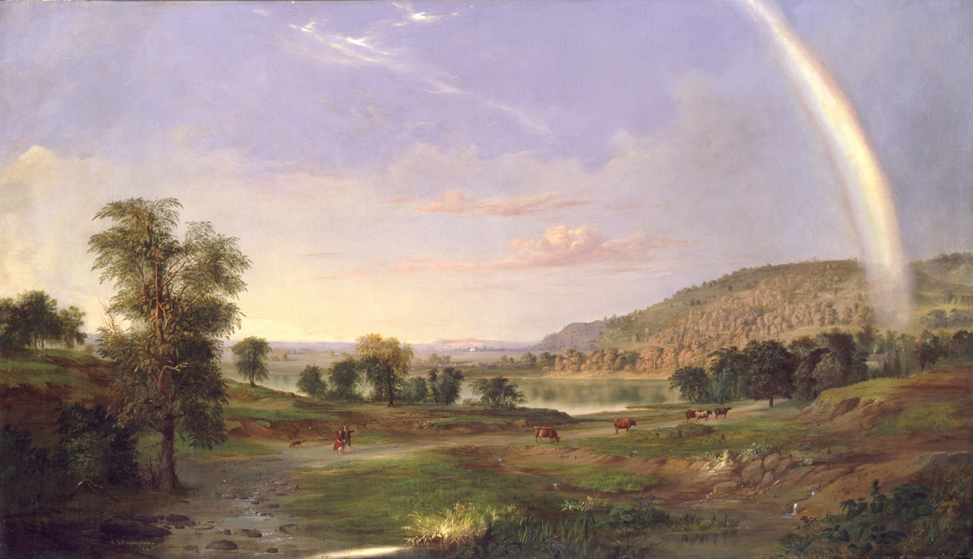 Robert S. Duncanson - Landscape with Rainbow