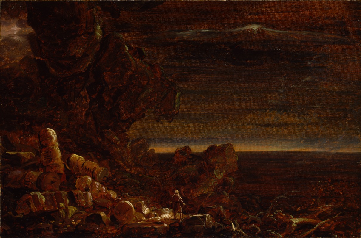Thomas Cole - The Pilgrim of the World at the End of His Journey (study for the series, The Cross and the World)