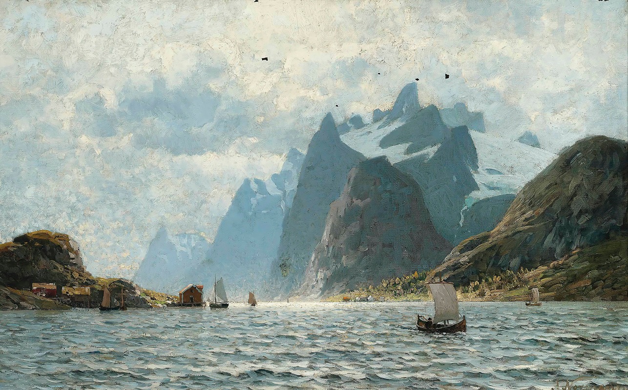 Adelsteen Normann - Fishing Vessels On A Norwegian Fjord