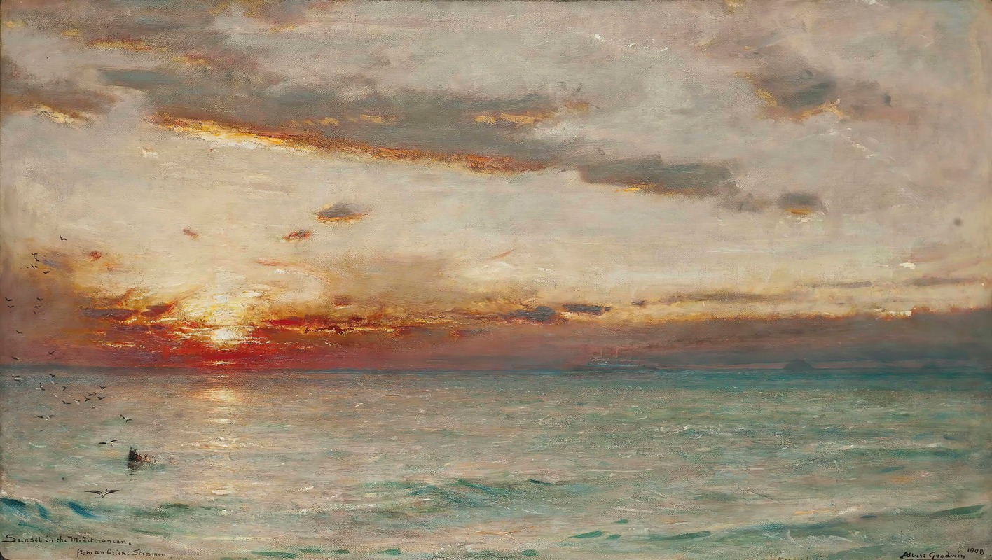 Albert Goodwin - Sunset In The Mediterranean From An Orient Steamer