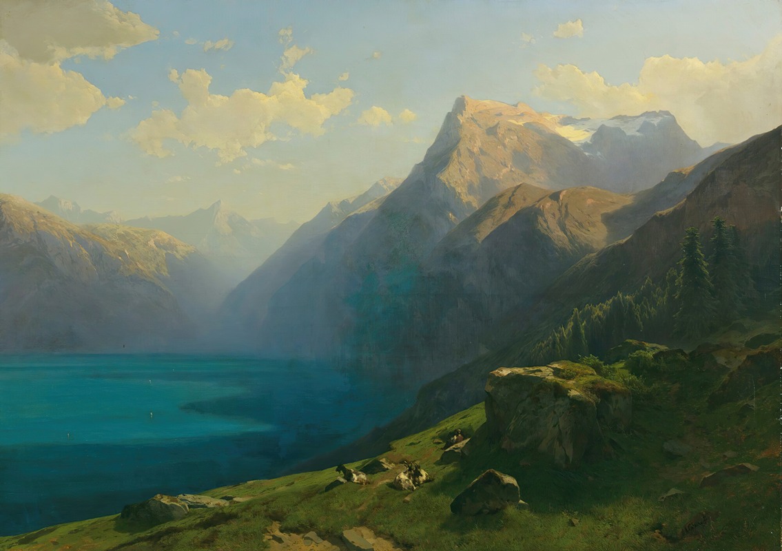 Alexandre Calame - View Of Lake Lucerne From Seelisberg