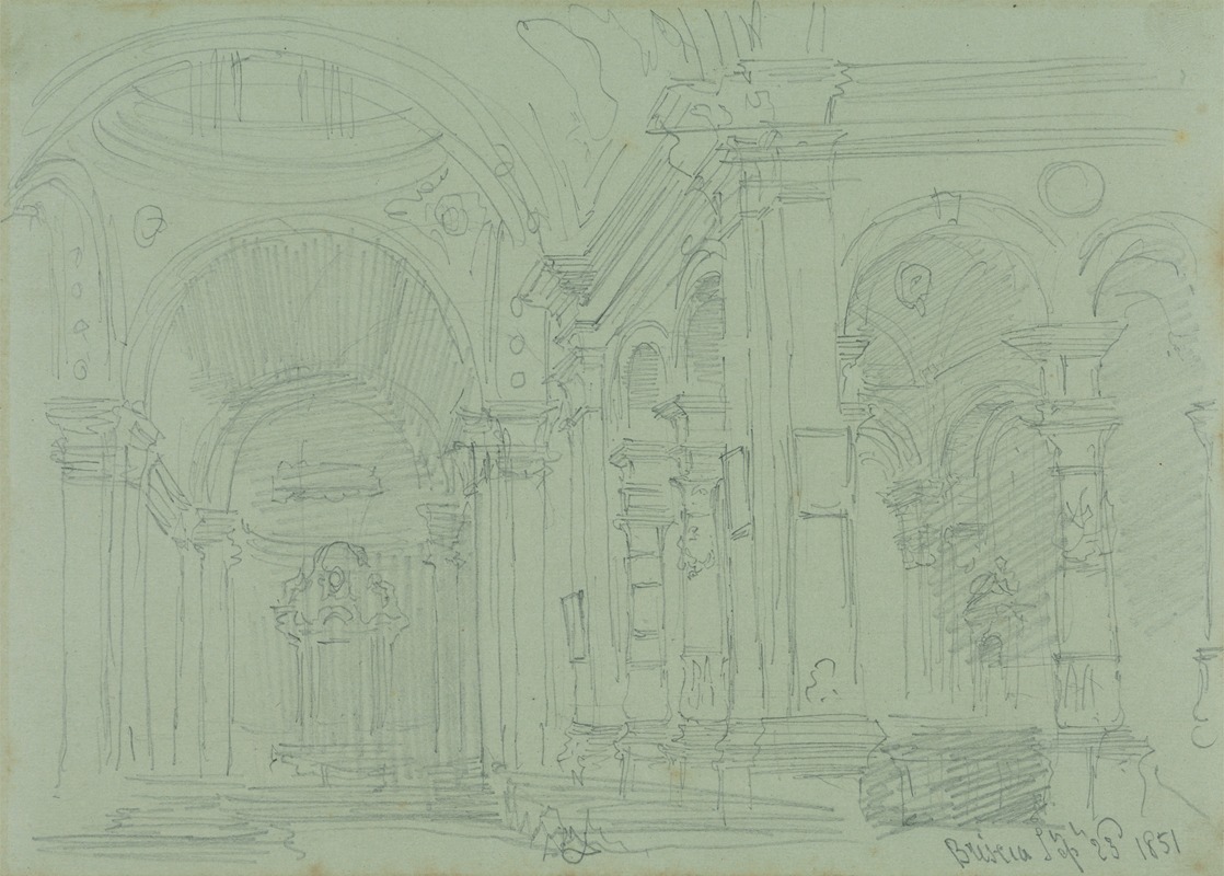 David Roberts - The Duomo at Brescia, Interior