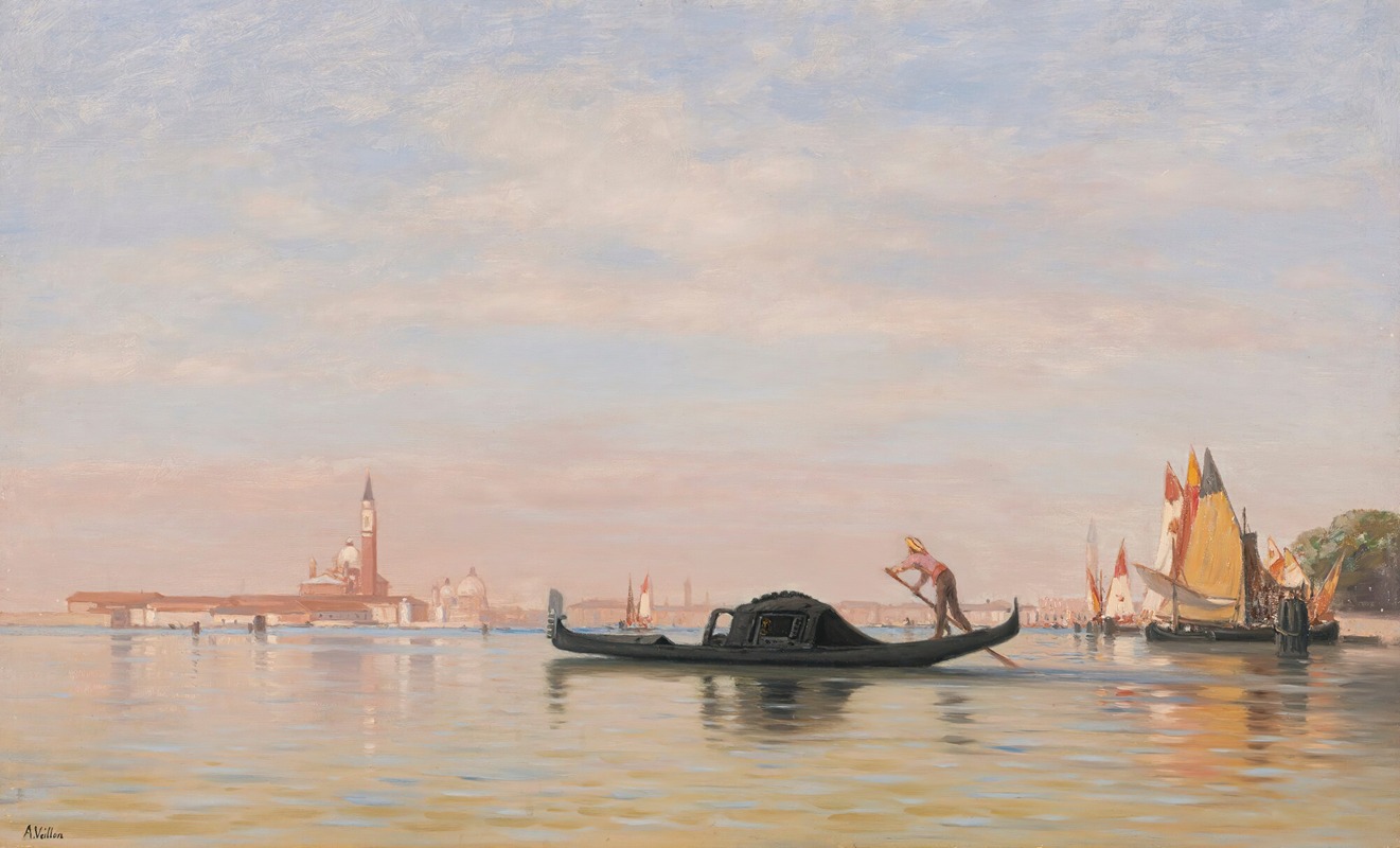 Auguste Veillon - Vue Sur Venise View Of Venice