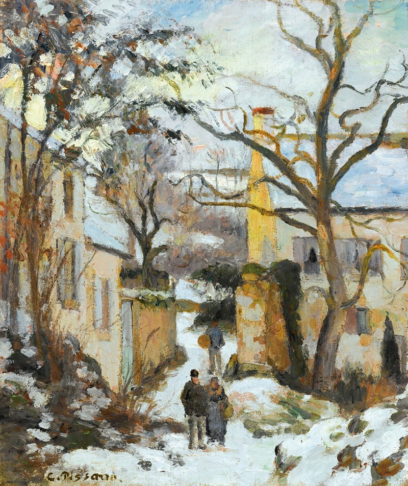 Camille Pissarro - La Maison Rondest Sous La Neige, Pontoise Or Chemin De L’hermitage, Pontoise, Sous La Neige