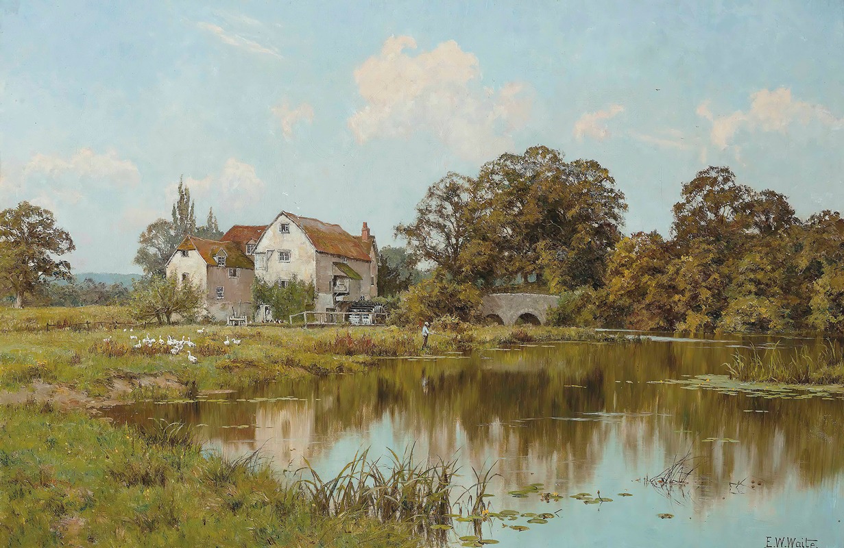 Edward Wilkins Waite, - The Old Watermill