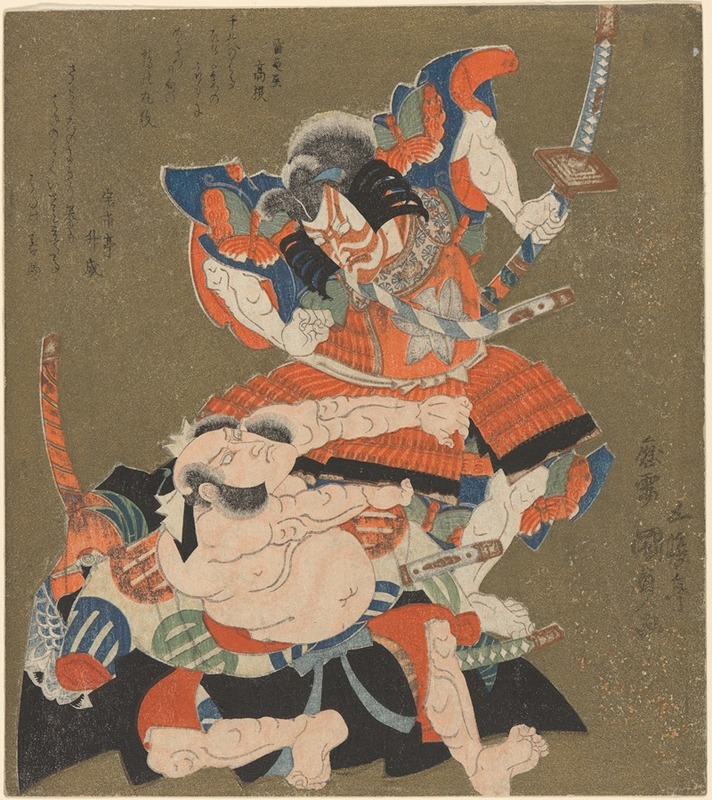 Utagawa Kunisada (Toyokuni III) - A Duel; Two Warriors