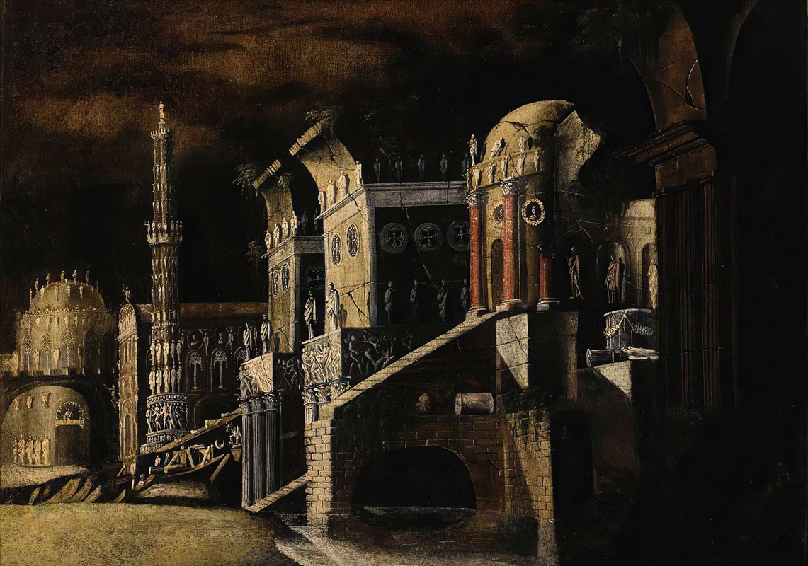 François de Nomé - View Of An Imaginary Palace
