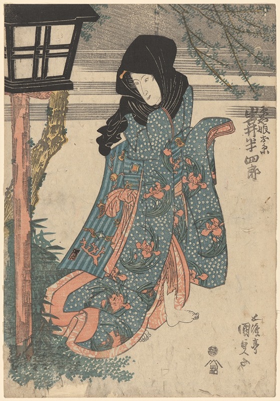Utagawa Kunisada (Toyokuni III) - Actor Iwai Hanshiro in the Role of Oito