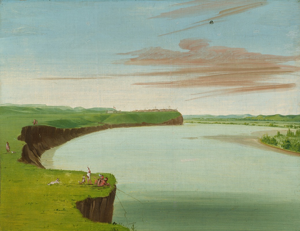 George Catlin - Distant View Of The Mandan Village