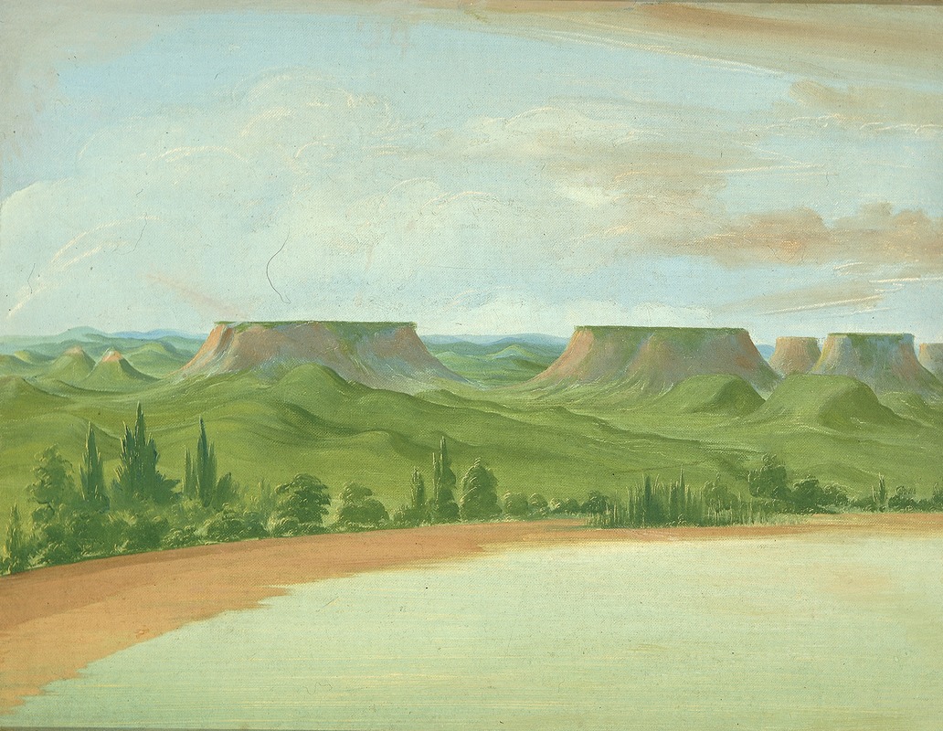 George Catlin - Square Hills, 1200 Miles Above St. Louis