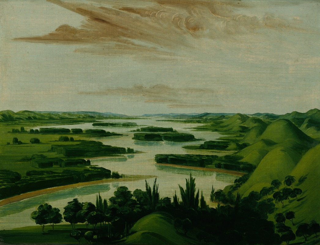 George Catlin - View From Floyd’s Grave, 1300 Miles Above St. Louis