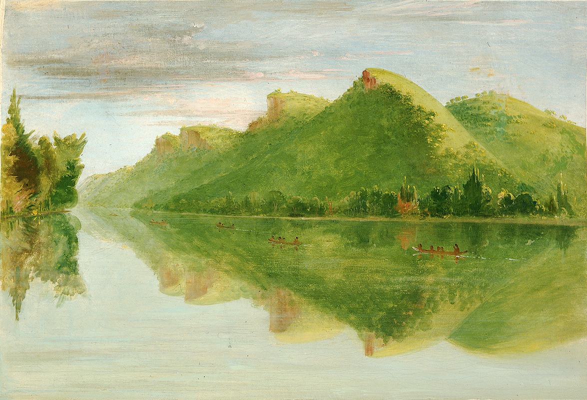 George Catlin - View On The Upper Mississippi, Beautiful Prairie Bluffs