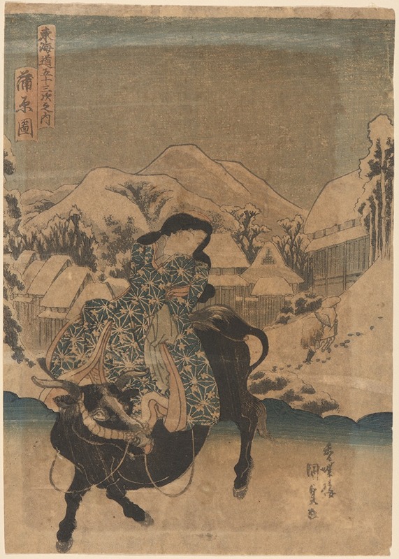 Utagawa Kunisada (Toyokuni III) - Bull and Rider