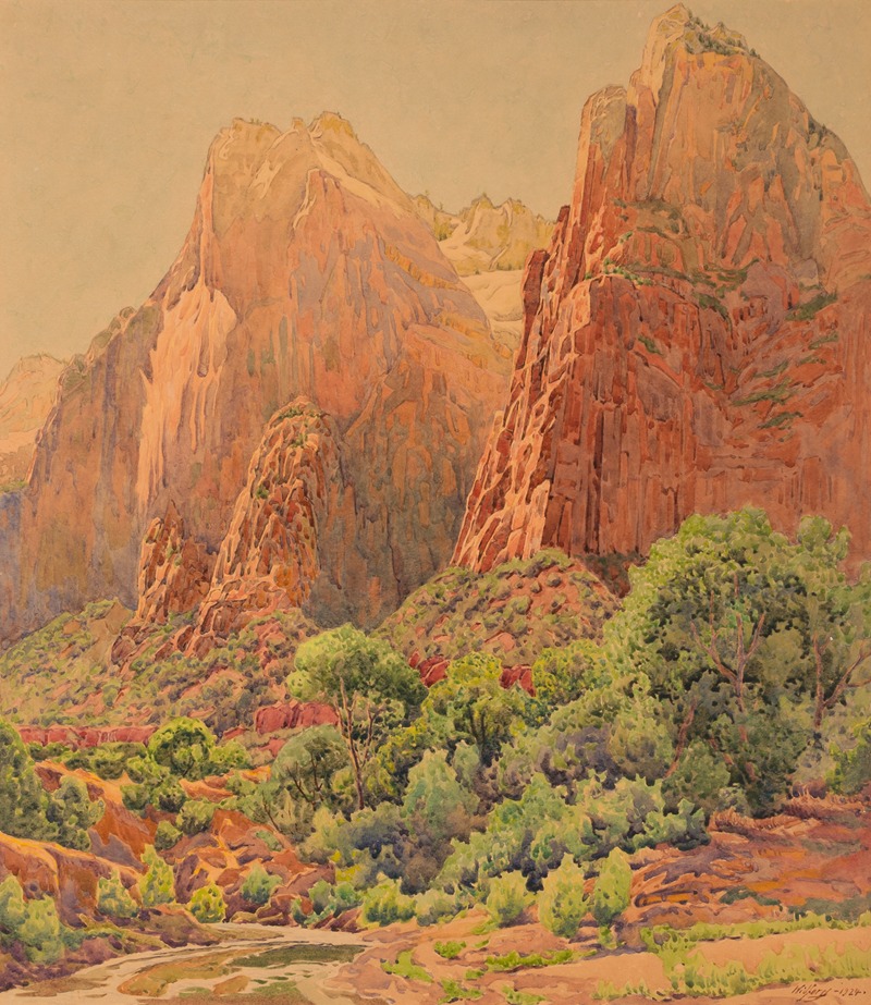 Gunnar Widforss - The Patriarchs, Zion National Park