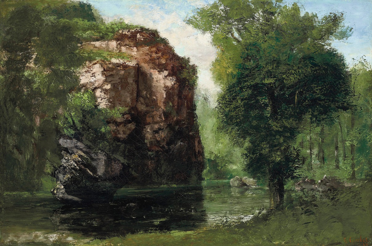 Gustave Courbet - Bords De La Loue Avec Rochers À Gauche
