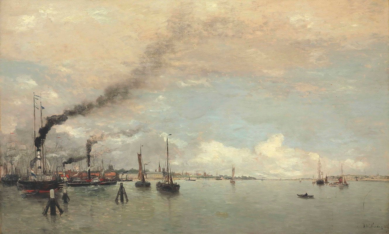 Hendrik Willem Mesdag - View Of A Harbor