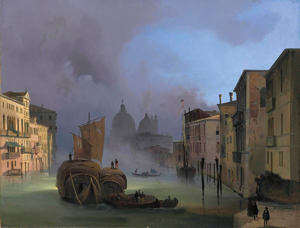 Ippolito Caffi - The Grand Canal, Venice, From The Ponte Dell’accademia, With Santa Maria Della Salute