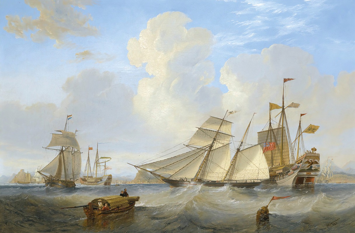 James Wilson Carmichael - A British Opium Schooner And Other Shipping Off Hong Kong