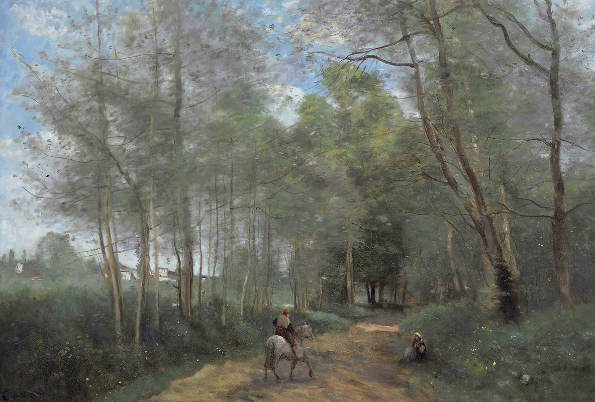 Jean-Baptiste-Camille Corot - Ville D’avray – Le Cavalier À La Entrée Du Bois