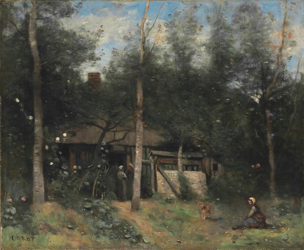 Jean-Baptiste-Camille Corot - La Chaumiere Aux Sureaux, Normandie