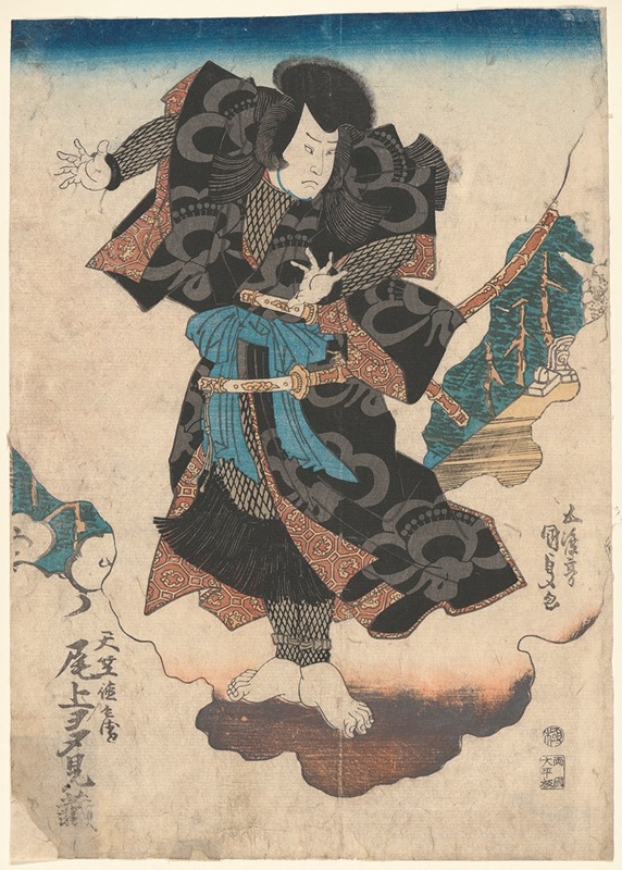 Utagawa Kunisada (Toyokuni III) - The Actor Onoe Tamizo in the Role of Tenjuku Tokubei