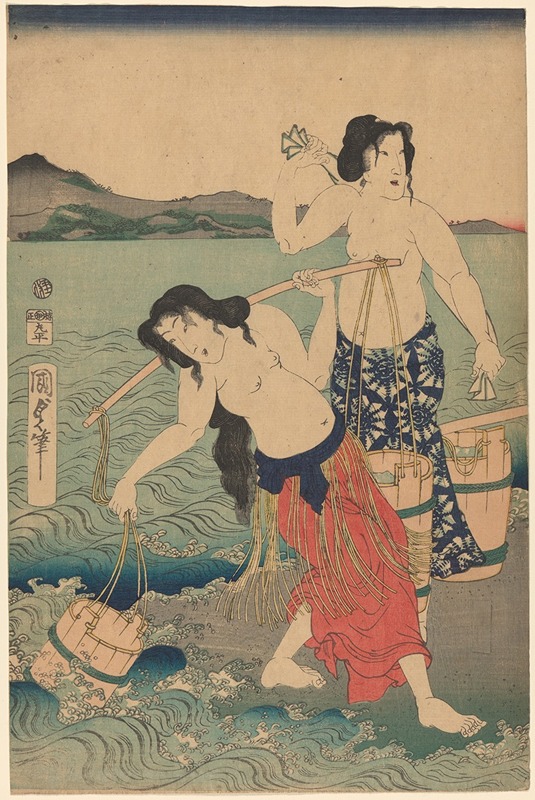 Utagawa Kunisada (Toyokuni III) - The Salt Women