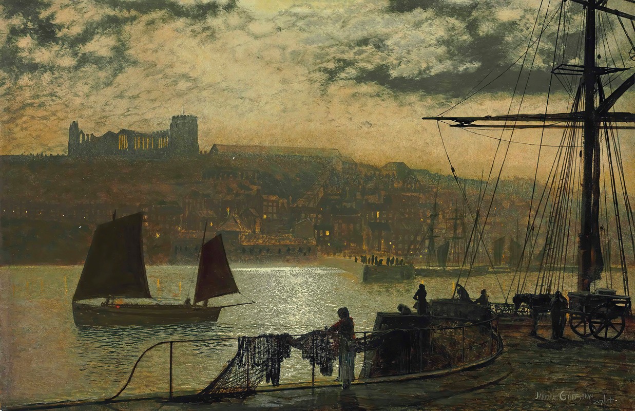 John Atkinson Grimshaw - Whitby Abbey And Church