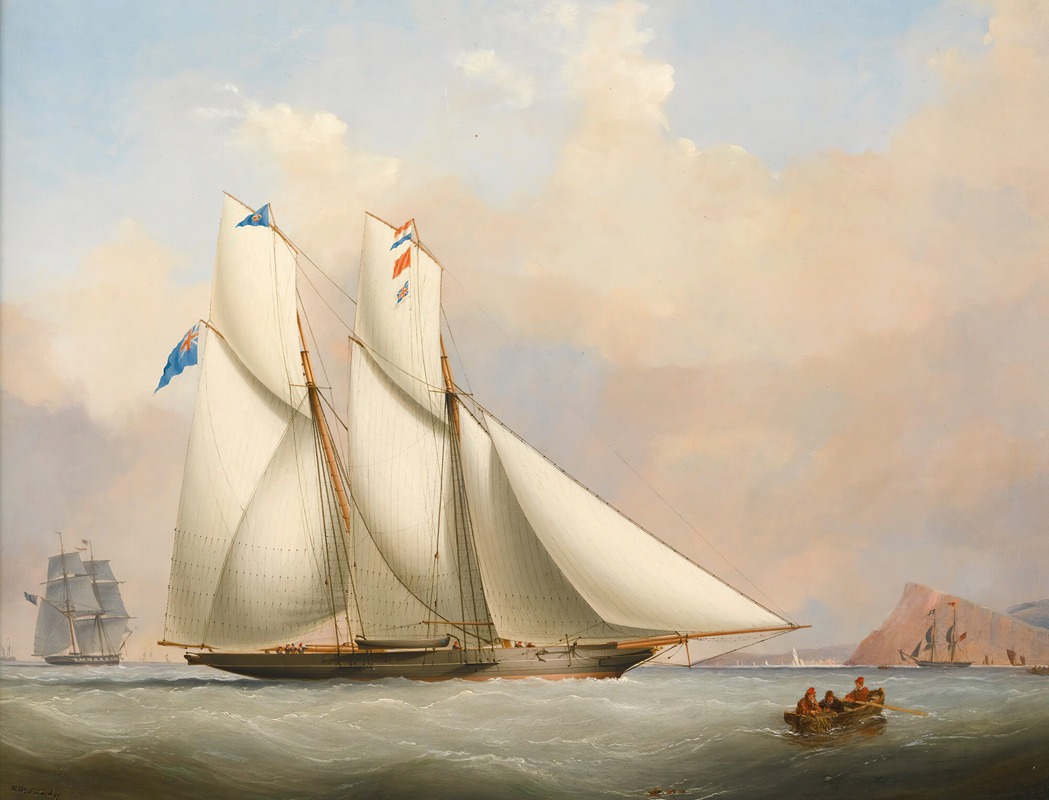 Nicholas Matthew Condy - A Yacht And A Norwegian Coaster In A Storm