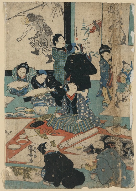 Utagawa Kuniyoshi - E o narau kodomo tachi