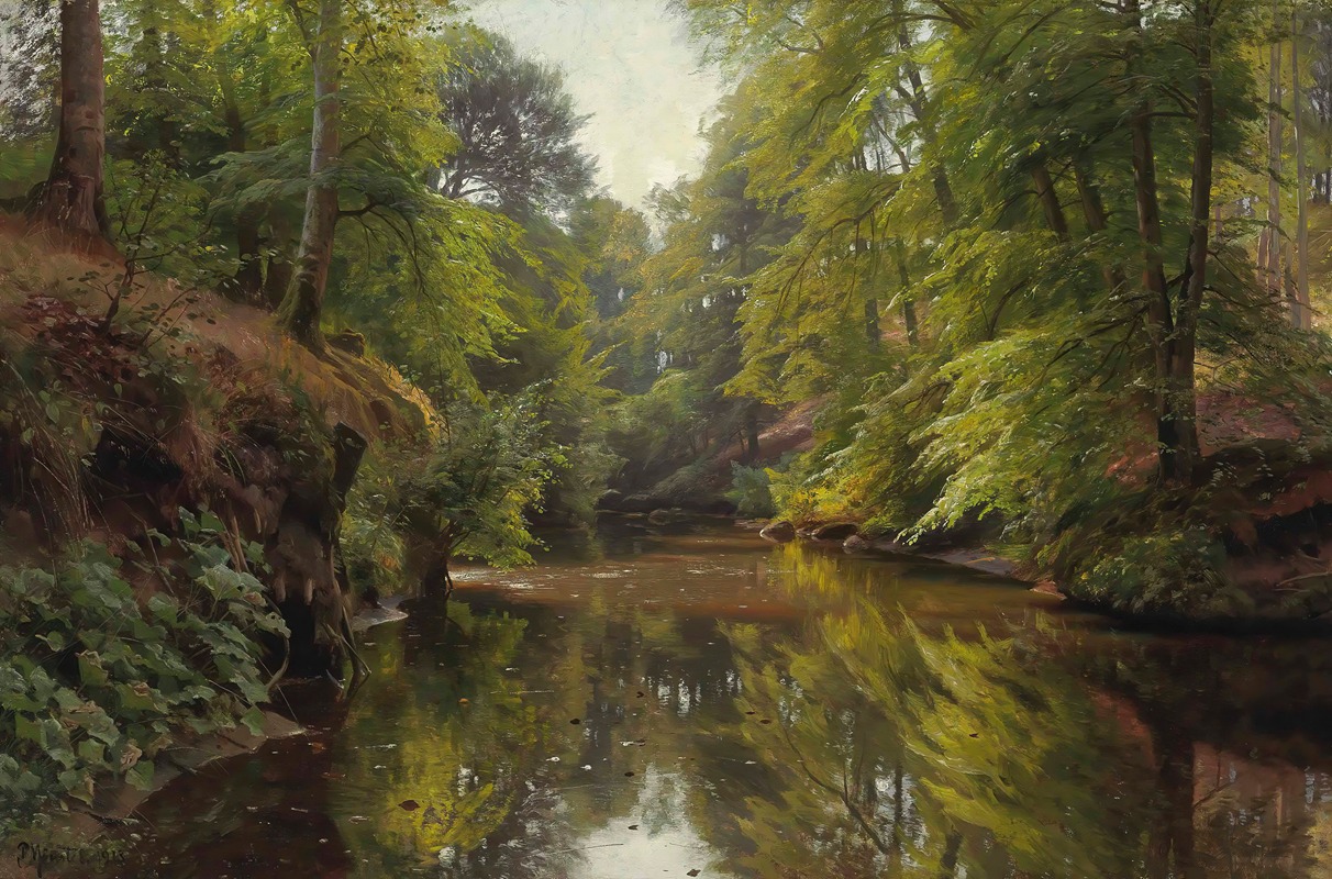 Peder Mørk Mønsted - Wooded River Landscape