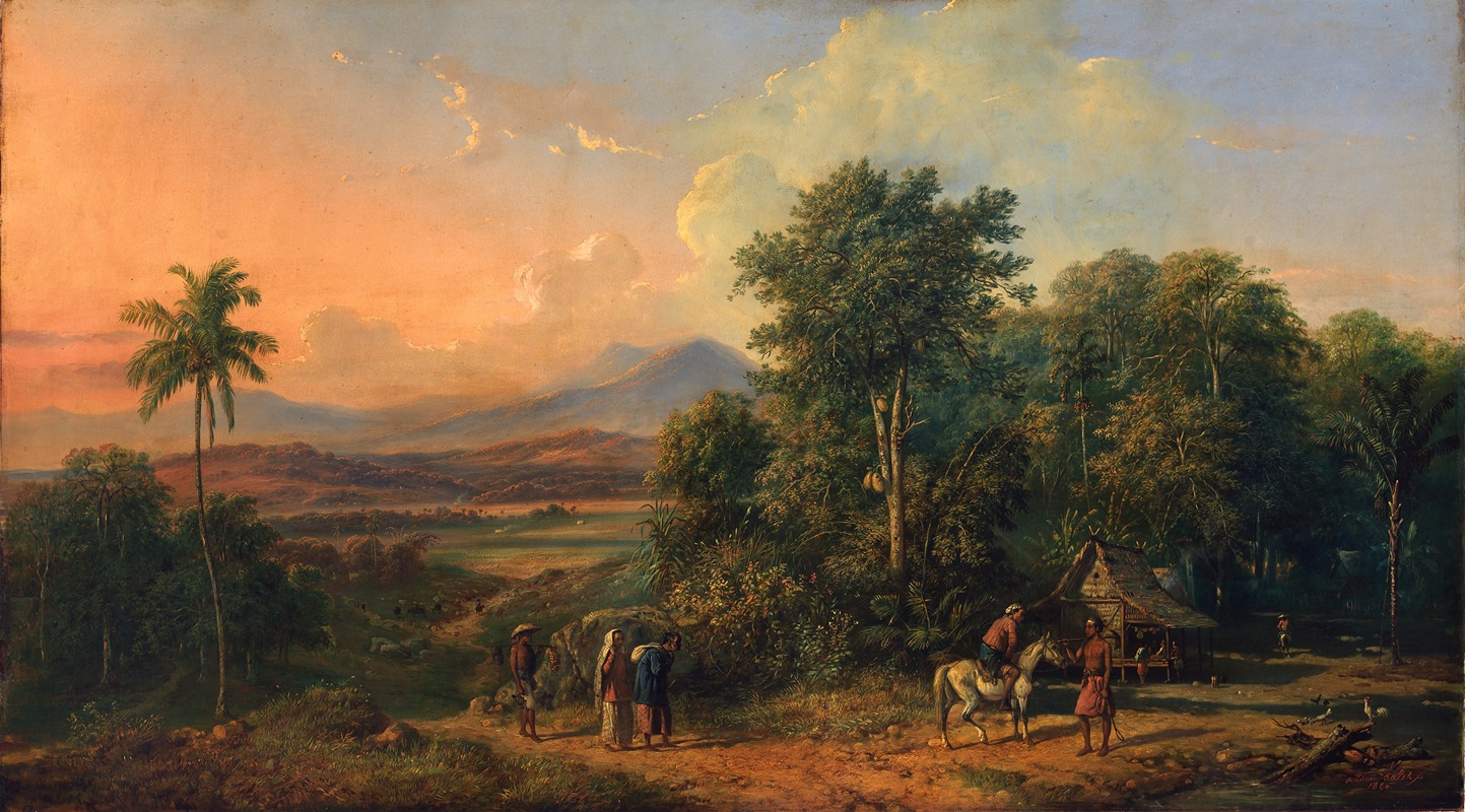 Raden Saleh - Forest And Native House