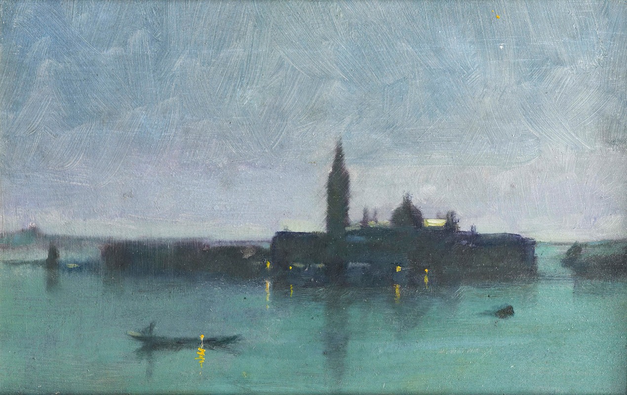 James Jebusa Shannon - San Giorgio Maggiore From The Lagoon By Moonlight, Venice