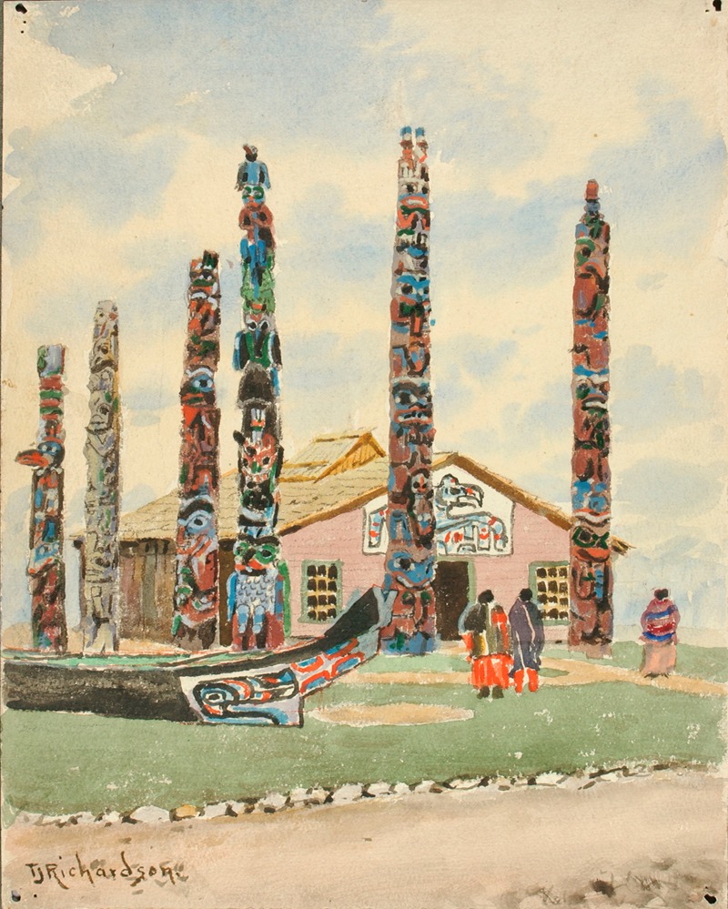 Theodore J. Richardson - Alaska Building With Totems At St. Louis Exposition