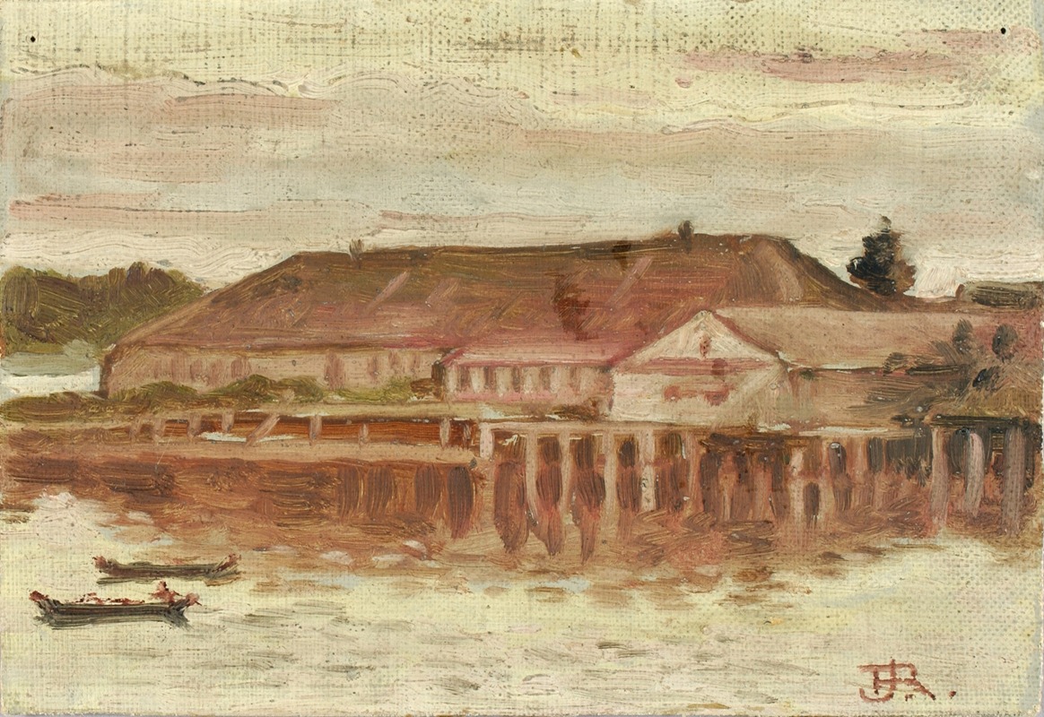 Theodore J. Richardson - Trading Post And Wharf Buildings, Sitka, Evening
