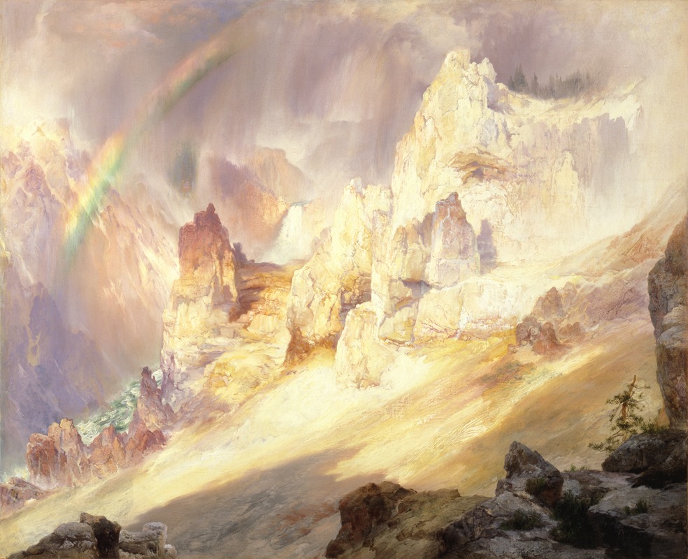 Thomas Moran - Rainbow Over The Grand Canyon Of The Yellowstone