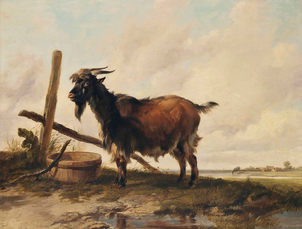 Thomas Sidney Cooper - A Goat In A Landscape, Cattle Beyond