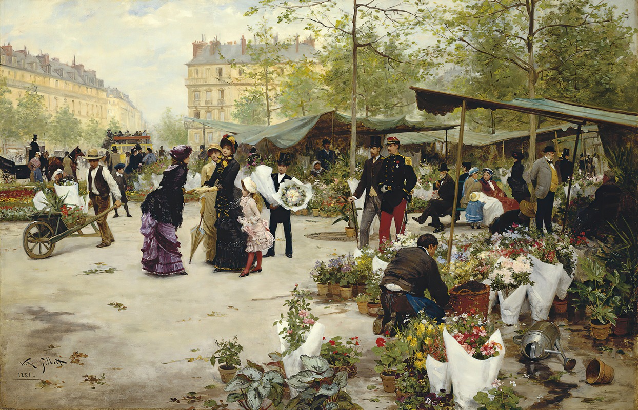Victor Gabriel Gilbert - The Lower Market, Paris