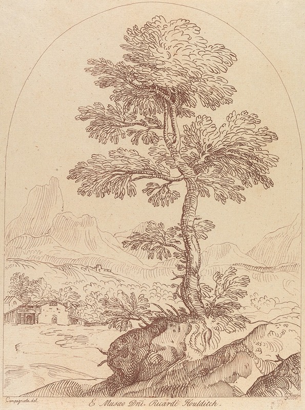 George Knapton - Pastoral scene with tree