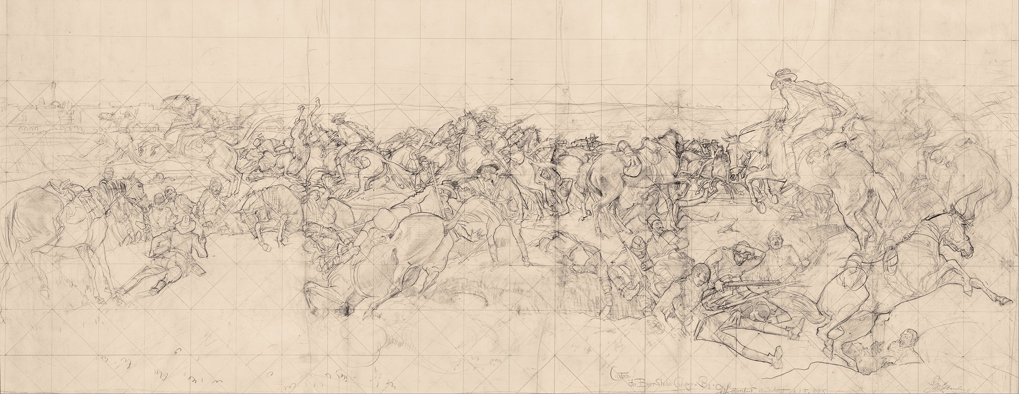 George Washington Lambert - The charge of the 4th Light Horse Brigade at Beersheba
