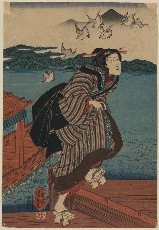 Utagawa Kuniyoshi - Sanbashi no onna
